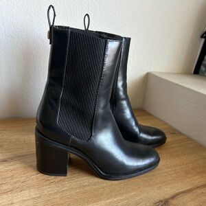 Zara Boots Black Heel Ankle